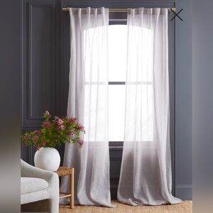 NWT! Quince 100% Linen Cloud Sheer Curtains, 48" x 96" - 2 Panels (F52)